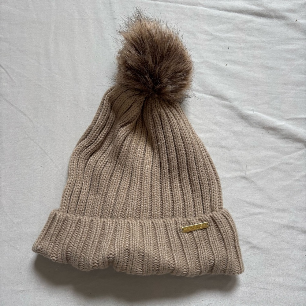 Cozy Knit Hat with Faux Fur Pom